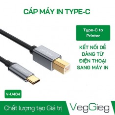 Cáp máy in USB Type C dài 1.5m VeGieg V-U404